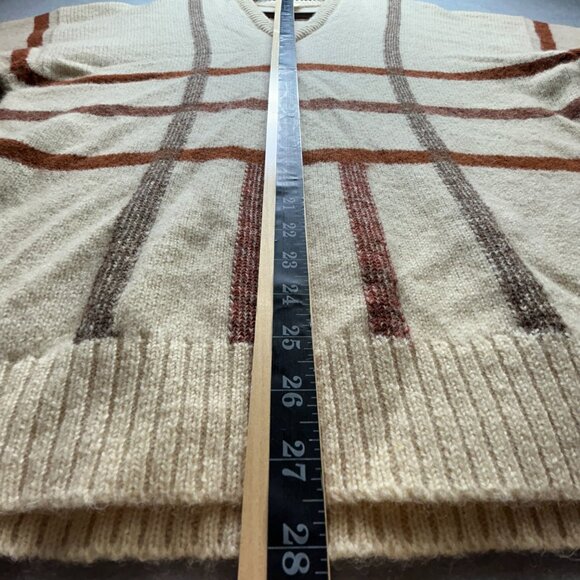 Vintage Sweater Mens XL Shetland Wool V Neck Made England 90s Layering Granola - Picture 7 of 16